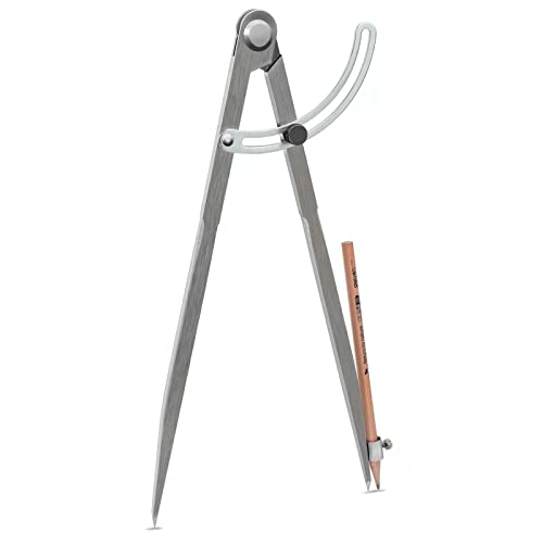 Compass for Woodworking, 8 inch Precision Woodworking Compass with Wing Divider and Pencil Holder, Large Compass for Geometry, Woodworking Compass, Drafting, Drawing Compass - size: 8inch