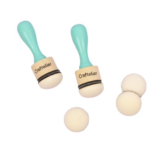 Craftelier - Ink Paints Mixing Blending Tools for Scrapbooking and Other Crafts | Includes 2 Handle Ink Tools + 5 Round Foam Pads Interchangeable of 30 mm Diameter | Turquoise Color - size: Ink and Paints Mixing Blending Tools