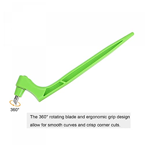 uxcell Craft Cutting Tools, 360 Degree Rotating Blades Stainless Steel Cutter with 15 30 45 Degree Blade for DIY Crafts Stencils Scrapbooks, Green - color: Green
