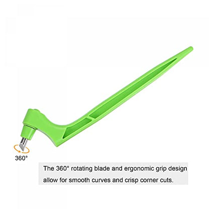 uxcell Craft Cutting Tools, 360 Degree Rotating Blades Stainless Steel Cutter with 15 30 45 Degree Blade for DIY Crafts Stencils Scrapbooks, Green - color: Green