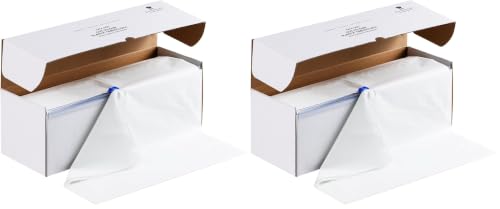 Goodluck 54 Inch X 300 Feet Plastic Table Cloths with Cutter Box, White Disposable Table Cover Roll, Plastic Tablecloth for Party, Banquet, Wedding, Birthday, Anniversary (Pack of 2) - color: White, size: 15.4" x 5.5" (Rectangular) (Pack of 2)