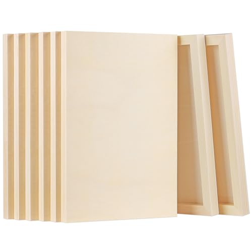 Aodaer 8 Pack Wood Panels 8 x 12 Inch Wooden Panels Canvas Unfinished Craft Wood Boards Panels for Art Crafts Acrylic and Oil Painting Pouring DIY Projects - size: 8 x 12 Inch