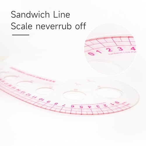 KEARING 32cm Metric French Curve Ruler - Clear Plastic Sewing Pattern Tool - style: 6132(32cm)