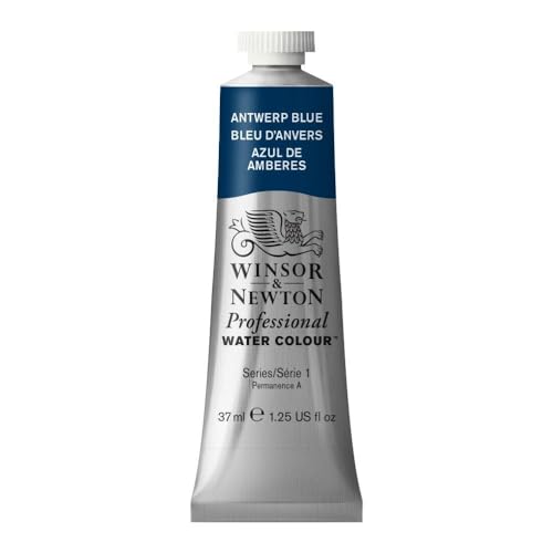 Winsor & Newton Professional Watercolor, 37ml Tube, Antwerp Blue | Unrivalled Transparency, Single Pigment Vibrant Colors, Archival Permanence, Heritage Watercolors, Finest Pigments - color: Antwerp Blue, style: 1.25-oz Tube
