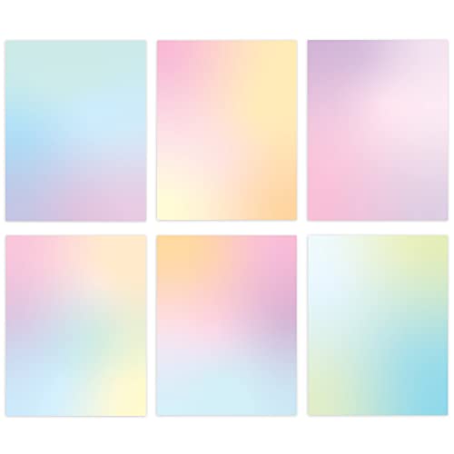 Pastel Gradient Paper Stationery, Aesthetic Paper 8.5 x 11 Inches, 60 Sheets, Colorful Writing Paper, Pretty Stationary Paper, Decorative Scrapbook Paper - color: Gradient Paper