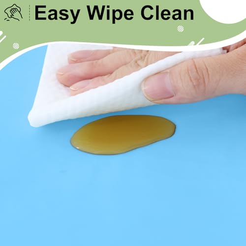 3 Packs Dot Disposable Table Cloth, 54 x 108 Inch Waterproof Plastic Tablecloth, Rectangle Gold Dots in Light Blue Table Covers for Picnic, Birthday, Party and Back to School - color: Gold in Light Blue, size: 54" x 108"