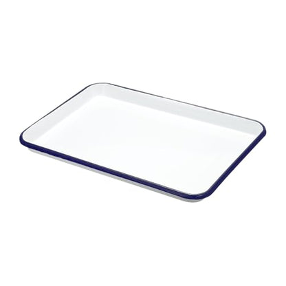 HARFINGTON Butcher Tray Palette 13.4" x 9.4" (34cm x 24cm) Metal Triple Enamel Coated Rectangular Tray Holder Artist Painter Painting Tool for Art Paint Acrylic Watercolor Mixing - size: 13.4" x 9.4"