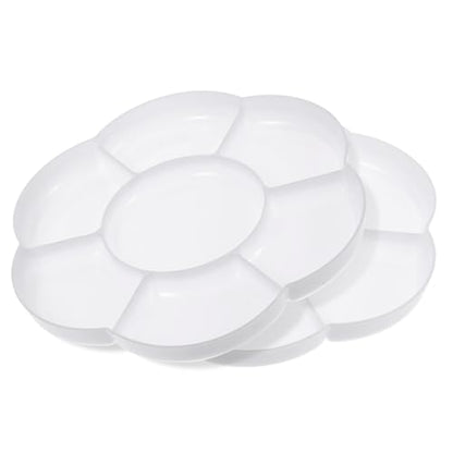 2pcs Paint Tray Palette Plastic 7-Well Watercolor Palette Flower White Painting Tray for Watercolor Create DIY Craft Professional Art Painting Acrylic Painting Gouache