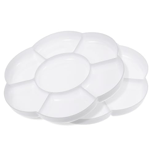2pcs Paint Tray Palette Plastic 7-Well Watercolor Palette Flower White Painting Tray for Watercolor Create DIY Craft Professional Art Painting Acrylic Painting Gouache