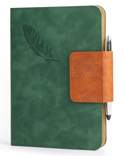 Fuumuui Watercolor Sketchbook with Dual-Tip Travel Brush - Watercolor Journal 100% Cotton Acid Free Cold Press 140 LB (300 GSM), 20 Sheets Watercolor Notebook for Painting Drawing Travel - 6.5"x9.1" - color: Suede Leather Green