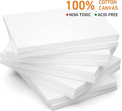 GOTIDEAL Stretched Canvases for Painting, 14x18 Inch Set of 7, Primed White - color: White, size: 14"x18"