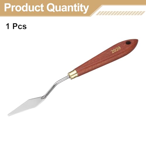 HARFINGTON Palette Knife Painting Tool 2.17" x 0.59" Stainless Steel Teardrop Blade 8.27" Length Spatula Painting Pallet Knives with Hole Beech Wood Handle for Oil Acrylic Canvas, Red/Silver - size: 8.27" x 0.59" x 2.17"