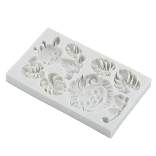 Safari Animal Polymer Clay Mold Tropical Leaf Lion Silicone Molds - color: Style E