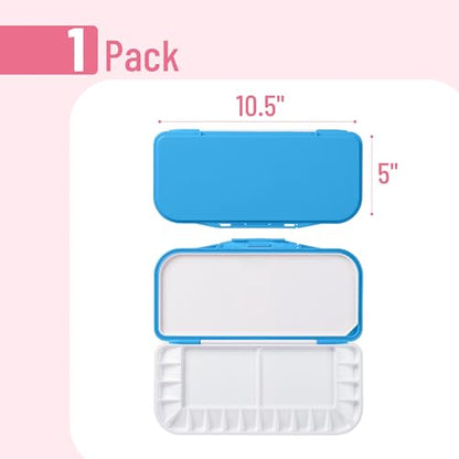 Mr. Pen- Airtight Watercolor Palette with Lid, 18 Wells & 2 Mixing Areas (Pack of 2) - color: Blue, size: 2 Pack