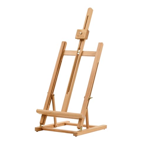 MEEDEN Large Wooden Tabletop H-Frame Easel, 38'' High, Solid Beech Wood Table Easel for Painting Canvas 22'' Max, Studio Desktop Art Easel Stand for Painting & Displaying,for Artists & Beginners