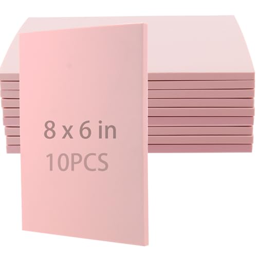 ZOENHOU 10 PCS 8 x 6 Inch Rubber Stamp Carving Blocks, Pink Linoleum Blocks for Printmaking, Soft Linocut Block for DIY Crafts