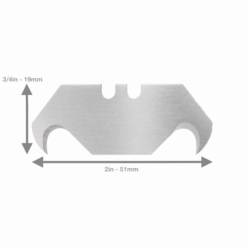 Hook Blade 10 Pack - Utility Knife Hooked Razor Blades in Storage Box - Heavy Duty SK5 Replacement Refills for Carpet, Roofing Knife, Box Cutter - color: Hook, size: 10 Blades