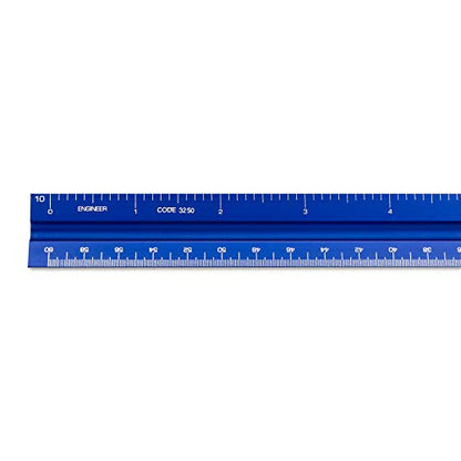 Alumicolor Aluminum Engineer Solid Drafting Scale, 12IN, Blue - color: Blue, size: 12 Inch, style: Engineer