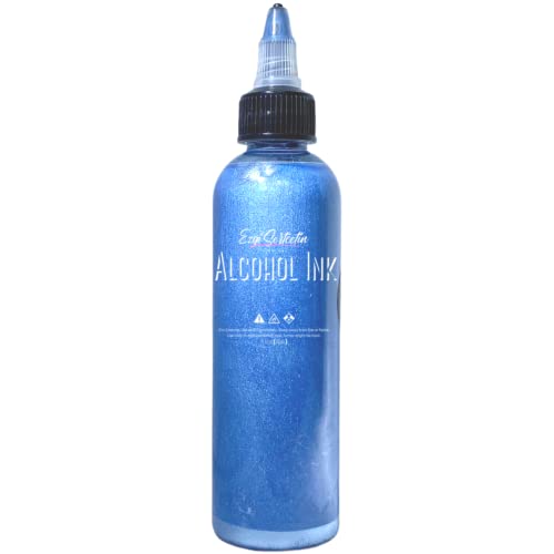 Premium Alcohol Ink|4oz|by Ezgi Sertcetin (Metallic Baby Blue) - color: Metallic Baby Blue