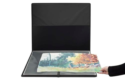 Picturesque Pro Presentation Case- Professional Art Portfolio Folder for Artwork up to 18x24- Zippered Case - Archival Storage Solution w/One Removable Spiral-Bound Refill Book of 20 Clear Sleeves - size: 18x24" w/ 1 Refill