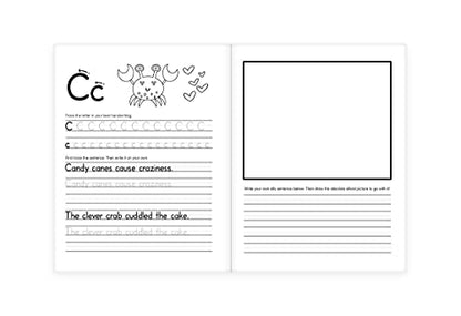 Handwriting Practice Book for Kids (Silly Sentences): Penmanship and Writing Workbook for Kindergarten, 1st, 2nd, 3rd and 4th Grade: Learn and Laugh by Tracing Letters, Sight Words and Funny Phrases