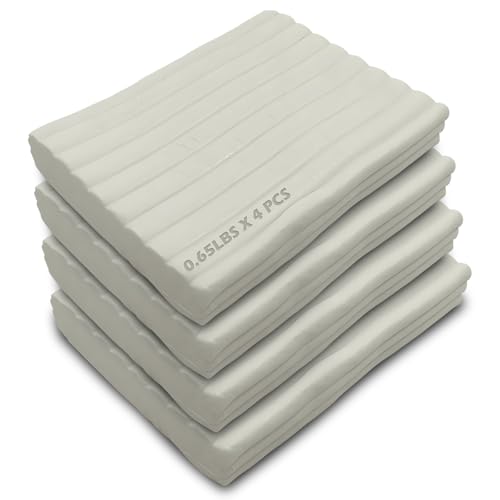 ReArt Non-Drying Oil-Based Modeling Clay 2.6 Pounds, Non Hardening Reusable Clay, Non Toxic No Bake Professional Oil Base Sculpting Clay (White) - color: White