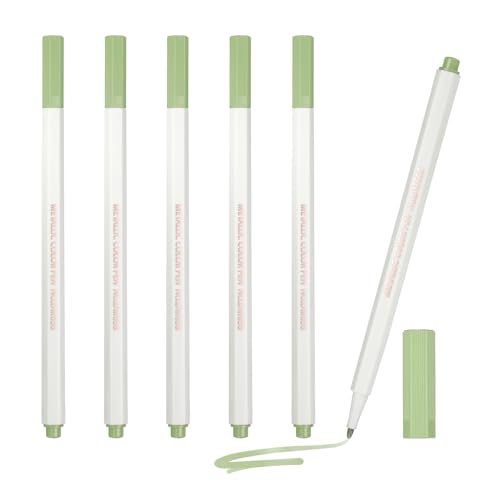 PATIKIL Metallic Marker Pens, 6Pcs Permanent Markers Medium Tip Quick Dry Paint Pen on Plastic Wood Stone Glass Canvas DIY Crafts Art Supplies for Drawing Writing Marking, Light Green - color: Light Green