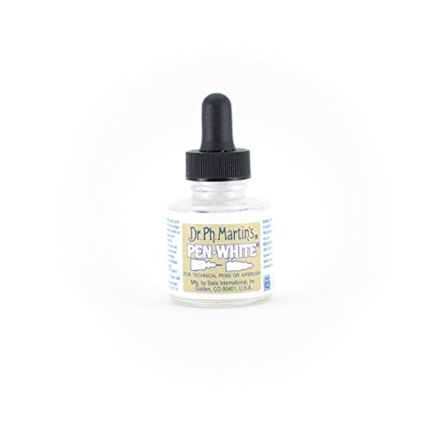 Dr. Ph. Martin's Pen-White Ink Bottle, 1.0 oz, White, 1 Bottle