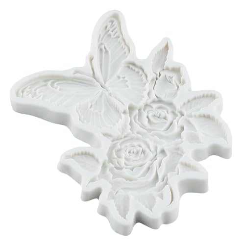 Butterfly Flower Polymer Clay Molds Butterfly Rose Silicone Mold - color: Style S