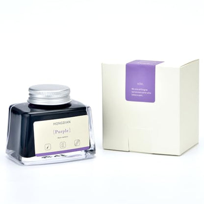 Hongdian Fountain Pen Bottled Ink Purple Color, 60ml Non Carbon Inkwell Bottle, Artist Calligraphy Ink - color: Purple