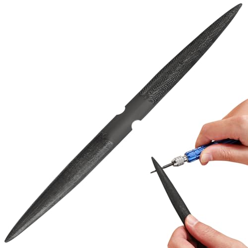 VILLCASE 8 inch File Wax Carve Tools, Double Ended Wax File Tool for Carving and Filing, Half Round Flat and Half Round Design