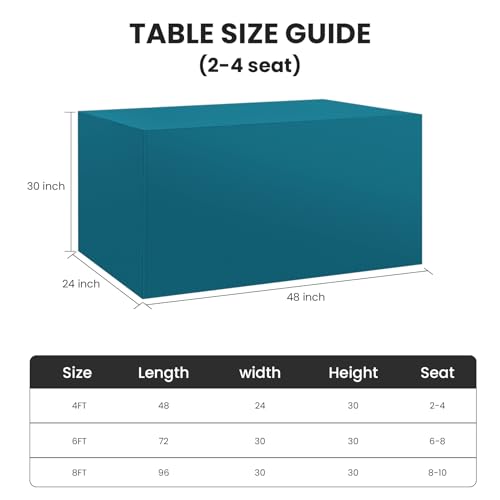 Ascoza 2 Pack Fitted Tablecloth for 4 Foot Rectangle 48 x 24 Inch Caribbean Blue Table Covers Water Resistant Polyester Cloth for Folding, Parties,Display, Trade Show (Caribbean Blue) - color: Caribbean Blue, size: 4FT