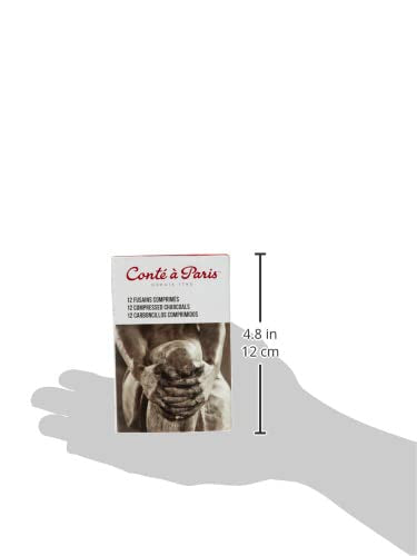 Conté à Paris Compressed Charcoal, Box of 12, Assorted | Deep Rich Blacks, Strong Tonal Contrast, Excellent Coverage For Life Drawing, Blending And Expressive Artwork - style: 12 Count Assorted Compressed Charcoal