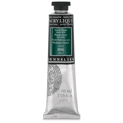 Sennelier Extra-Fine Artists' Acrylic, 60ml, Pthalo Green (Blue Shade) S2 - color: Pthalo Green (Blue Shade) S2, size: 2 Fl Oz (Pack of 1)