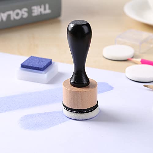 Briartw 36PCS,12 Pcs Mini Ink Blending Tools with 24 Replacement Flat Foam Pads,Round for Stamp Ink Distressing, Blending, Alcohol Ink, Dabber Tool Applicator and More - color: 12 Handle+24 Flat Foams