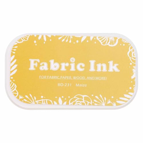 MECCANIXITY Ink Pads for Stamps, 3.7x2.2 Inch Fabric Ink Pad for Cloth, Wood, Paper, Fingerprint, DIY Card Making, Corn Yellow - color: Corn Yellow