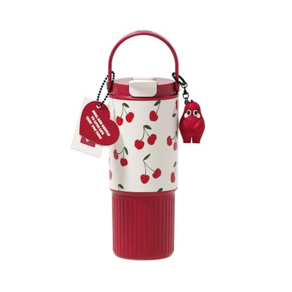 26 oz Insulated Stainless Steel Tumbler with Straw & Handle Red - color: Cherry Red