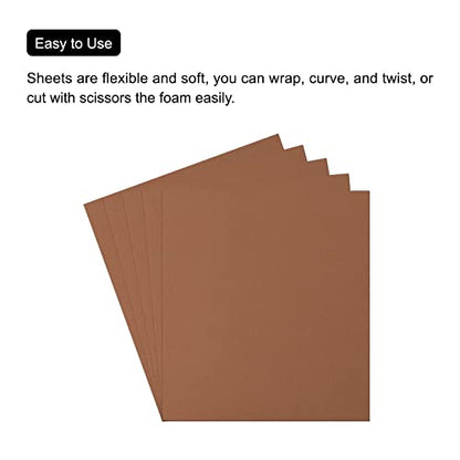 MECCANIXITY EVA Foam Sheets Brown 19.7 Inch x 17.7 Inch 0.8mm Thick Crafts Foam Sheets for Costumes, Arts and Crafts Projects Pack of 5 - color: Brown, size: 19.7 x 17.7 x 0.03 in