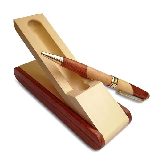 Luxury Wood Ballpoint Pen Set & Fancy Pen Box for Men Gift Desk Nice Pens - color: Ballpoint pen