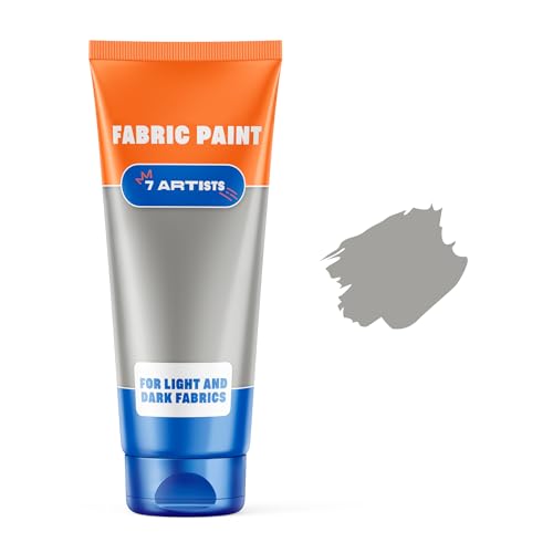 Grey Fabric Paint 2 fl. oz Tube – Permanent Fabric Paint Gray for Clothes | Textile Clothing Paints for Cotton and Synthethic Fabrics, Furniture Upholstery, Shoes, Sneakers, T-Shirt, Tote Bags - color: Grey 2 fl. oz