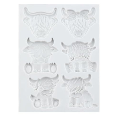 Scotch Cattle Polymer Clay Mold Highland Cow Silicone Molds | Animal Clay Mold DIY Crafts Air Dry Plaster Polymer Epoxy Resin Casting Jewelry Making