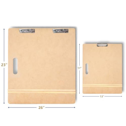 Falling in Art 13X17&23X26 Sketch Board with Sturdy Clip &Rubber Bands | Professional Art Drawing Board, Portable Artists Clipboard for Classroom, Studio Drawing, Outdoor Painting - size: 13X17"& 23X26"