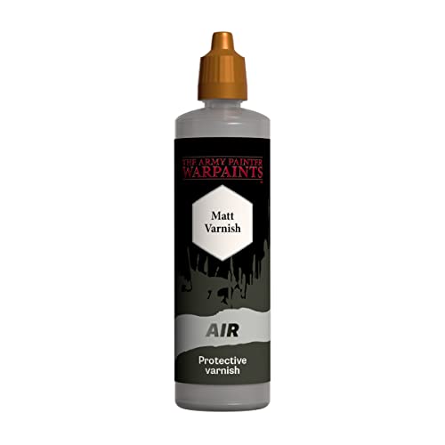 The Army Painter, Airbrush Matt Varnish, 100 ml dropper bottle | Acrylic varnish for airbrushing and painting Wargame miniatures and board games