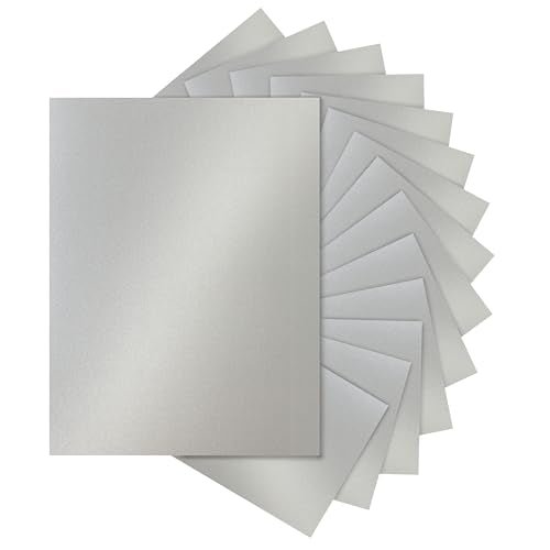 Silunkia 120 Sheets Shimmer Silver Cardstock 8.5 x 11 Craft Paper 92lb | Heavyweight Certificate Paper Card Stock for DIY Card Making, Wedding Invitations, Thank You Cards, Business Cards - color: Silver, size: 120 Sheets