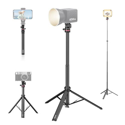 ULANZI MT-80 Aluminum Tripod Stand, 7FT Auto Pop-Up Camera Light Tripod | 11LB Max Load , 1/4" Screw, 360° Ball Head, 360° Rotates, Portable Video Light Stand for DSLR Camera, Ring Light, Video Rig - size: 84 inch-Upgrade Pop-Up