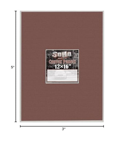 SoHo Artist Cotton Canvas All Media Panels - 3x5-3 Pack of Double Primed Cotton Acid-Free Panels Bonded Canvases for Paintings, Artwork and More - size: 3x5