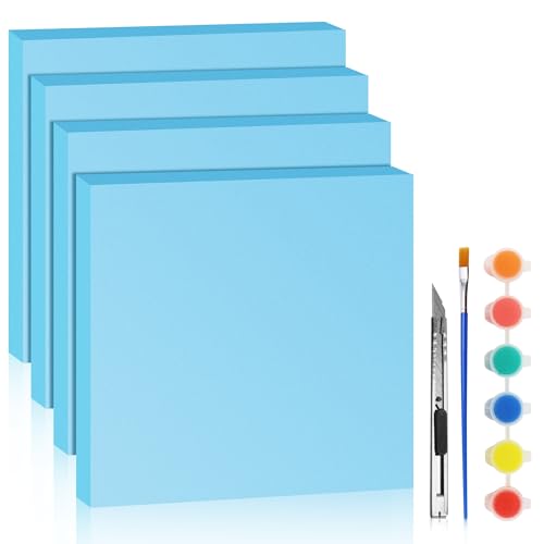 LuckyFoam Blue 4 Pack 12x12x1 inch Foam Sheets 1 Inch Thick | Polystyrene Rectangles XPS Foam Board Craft for Insulating DIY Modeling Art Supplies - color: blue, size: 12x12x1 inch 4pcs