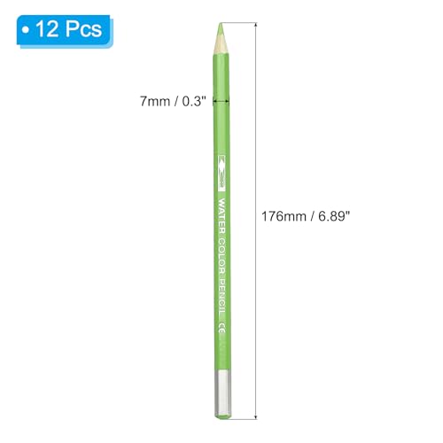 PATIKIL Watercolor Pencil, 12Pcs Water Soluble Pencils for Blending, Coloring, Sketch Drawing, Painting, Green Yellow - color: Green Yellow