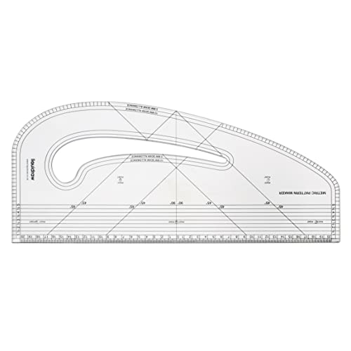 Liquidraw Pattern Maker Ruler - 43 x 19 cm (16.9" x 7.5") | Multipurpose Bevelled Edge Metric Tool for Measuring, Sewing, Cutting & Drafting | Ruler for Dressmaking, Tailoring & Fashion Design - style: Pattern Maker