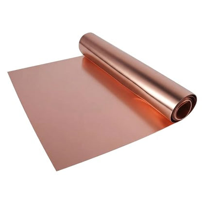 Versatile Copper Sheet for Crafting and Electrical Projects - 44 Gauge(0.05mm), 8in x 10ft, Waterproof & Heat-Resistant Copper Mesh Roll - color: 44 Gauge(0.05mm) x 8in x 10ft - Bronze